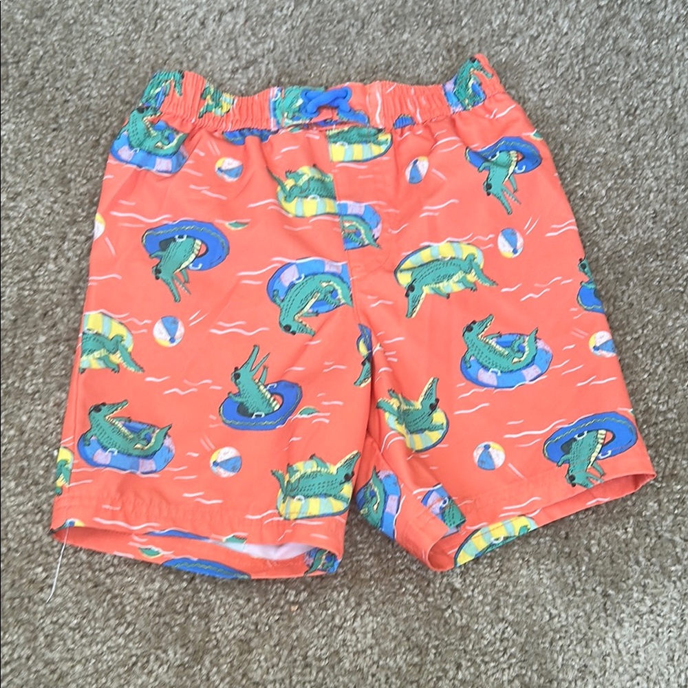 Kids' Orange Alligator Print Shorts